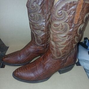 Genuine Ostrich Leather Western Cowboy Boots